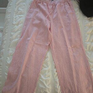 J Crew Striped Linen Pants